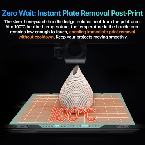 BIGTREETECH BIQU Cryogrip Pro Glacier for K1 Max 3D Printer 310x315MM Double Sided Fine Textured Panda Build Plate High Adhesion Heated Bed Plate Upgrade Removable& Easy Clean Spring Steel Sheet - style: Glacier(K1 Max)
