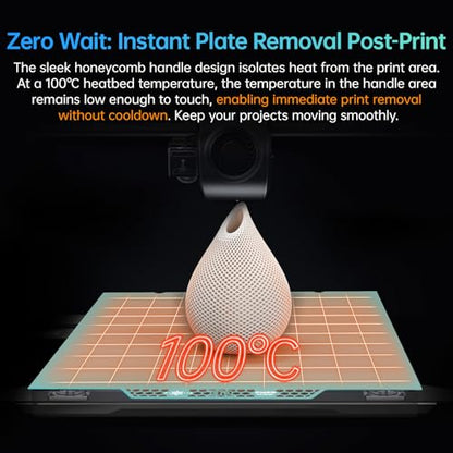 BIGTREETECH BIQU Cryogrip Pro Glacier for K1 Max 3D Printer 310x315MM Double Sided Fine Textured Panda Build Plate High Adhesion Heated Bed Plate Upgrade Removable& Easy Clean Spring Steel Sheet - style: Glacier(K1 Max)