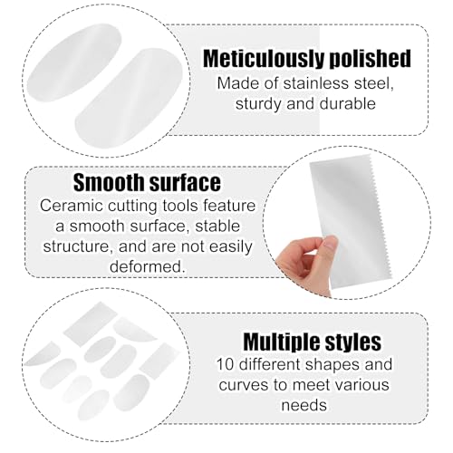 10pcs Stainless Steel Clay Scraper Set, Serrated & Smooth Pottery Ribs Ceramic Sculpting Crafts Tools Kit for Texturing Modeling Clay Sculpture Professional & Hobbyist Artists