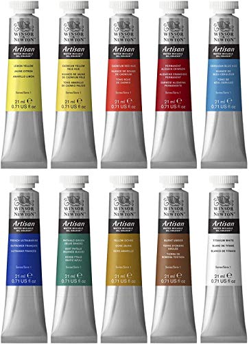Winsor & Newton Artisan Water Mixable Oil Colors, Assorted Colors, 0.71 Ounces, Set of 10