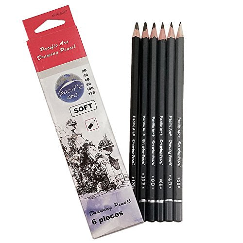 Pacific Arc Drawing Pencils: Set, Art (one each 12B,10B,8B,6B,4B,2B) set: 6-piece