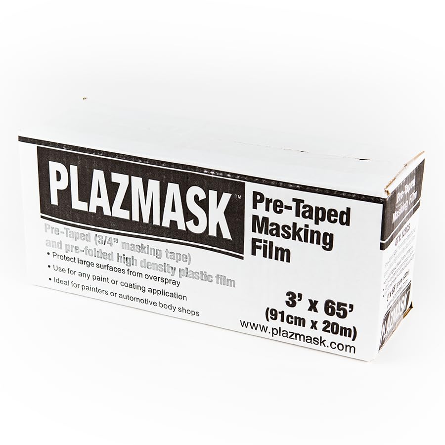 Pre-Taped Masking Film (3-Feet X 65-Feet, 12-Pack) - size: 3-Feet X 65-Feet, style: 12-Pack