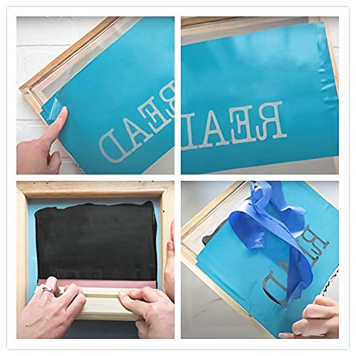 Goaup Vinyl Screen Printing Kit, Include Screen Printing Frame, 10 Pcs Adhesive Vinyl Sheets, 2 Pcs Transfer Tape for Vinyl and Other Accressories