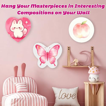 3Pack Stretched Canvas for Painting with Circle, Heart, Butterfly, 280g 100% Cotton with Seed Hulls, Acid-Free Pre-Primed Blank Canvas for Oil, Acrylic Paints, Perfect for DIY, Kids Party, Home Decor - size: 10" Canvas 3Pack