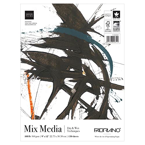 Fabriano Studio Mixed Media Fat Pad, 180lb., 9" x 12" - style: Mixed Media