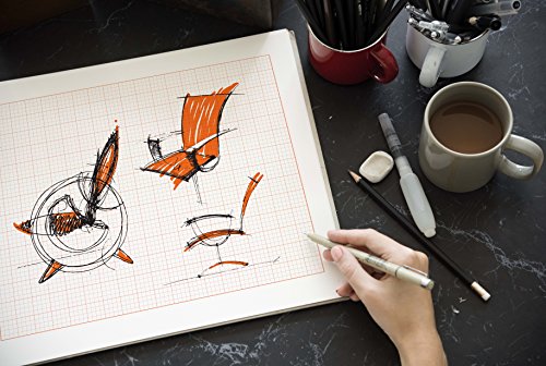 Design Ideation Grid PAD. Removable Sheet. Premium Paper. Smart-Bind Reinforced Lay Flat Binding. Orange Grid. (8.5" X 11") PAD-2550-TS (5 Book Value Pack) - size: 5 PAD VALUE PACK