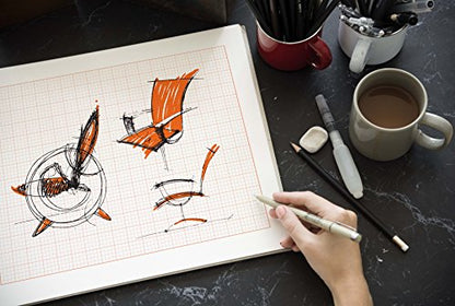 Design Ideation Grid PAD. Removable Sheet. Premium Paper. Smart-Bind Reinforced Lay Flat Binding. Orange Grid. (8.5" X 11") PAD-2550-TS (5 Book Value Pack) - size: 5 PAD VALUE PACK