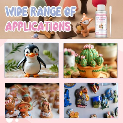 JAOJAO Clay Softener, Polymer Clay Softener Effective Softening Prevents Cracking and Drying Maintain Color and Texture Enhances Flexibility for Ceramic Artists and DIY Craft Lovers 100ml