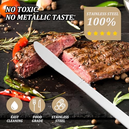 72 PCS Dinner Knifes Set - Windsor Stainless Steel Table Knives 8.7 Inch with Dishwasher Safe Butter Knives,Metal Butter Knofe,Dinner Knife Silverware for Home,Kitchen or Restaurant - size: 72PCS Dinner Kinfe