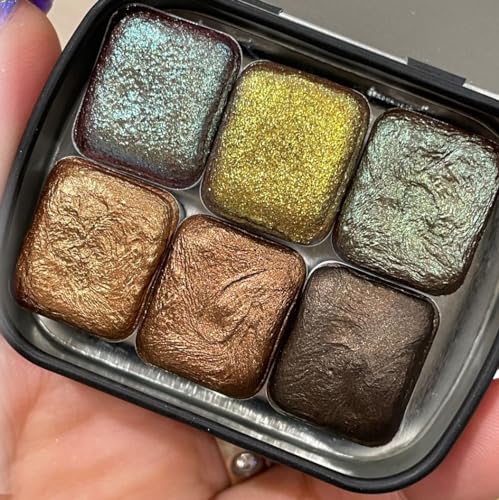 IUILE Handmade Watercolor Paints - Brown Half Pan Set (6 colors) - color: Brown