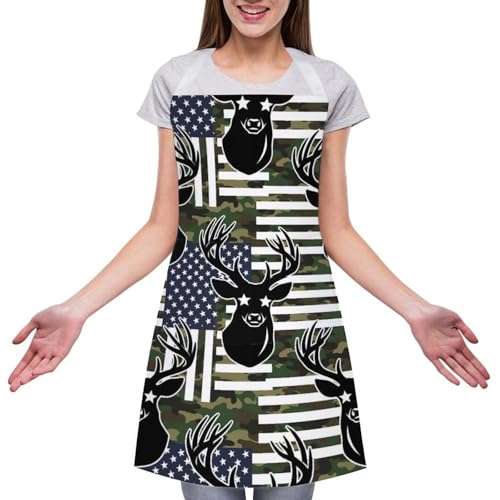 Cooking Apron for Adults with Pockets, Waterproof Oil Resistant Bib for Kitchen Restaurant BBQ Baking - color: Style (321)