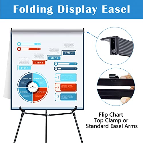 Falling in Art Aluminum Flip Chart Display Easel Stand with Adjustable Floor for Boardroom, Whiteboard, Paper Pads, Signage, 63 1/2'' High, Black,2 Pack - style: Black 2-Pack