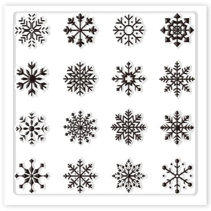 CHGCRAFT Polymer Clay Texture Sheets Winter Snowflakes Silicone Texture Stamp Christmas Clay Texture Mat Modeling Pattern Pad Texture Sheets for Polymer Clay Making Earrings Jewelry 5.5x5.5inch - style: Snowflakes