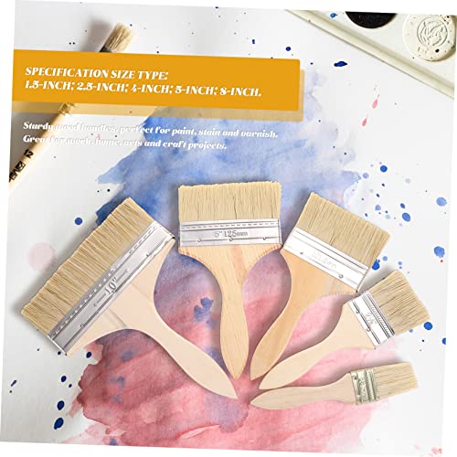 Thickened Paint Brush Set 5pcs Oil Painting Brush Set Liner Brushes for Painting Detail Paint Brushes Art Supplies Wood Handle Easy to Cle