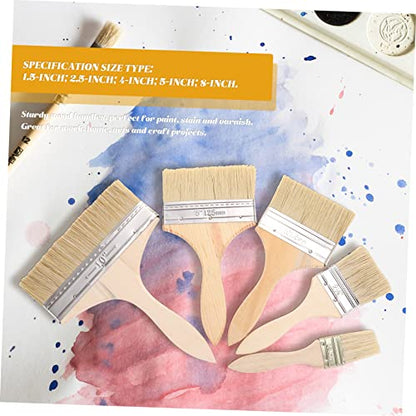 Thickened Paint Brush Set 5pcs Oil Painting Brush Set Liner Brushes for Painting Detail Paint Brushes Art Supplies Wood Handle Easy to Cle