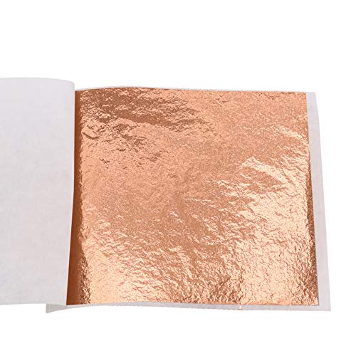 KINNO Imitation Gold Foil Sheets - Rose Gold Leaf Paper Multipurpose for Nails, Handcrafts, Picture Frames, Arts Decoration, Sculpture, Wall, Line, and Furniture, 100 Sheets 3.15 by 3.35 Inches - color: Rose Gold