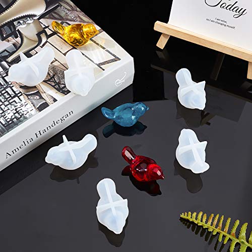 arricraft 10 Pcs 3D Bird Silicone Resin Molds, Epoxy Resin Casting Molds for for UV Resin Jewelry DIY Craft - color: 3D Bird