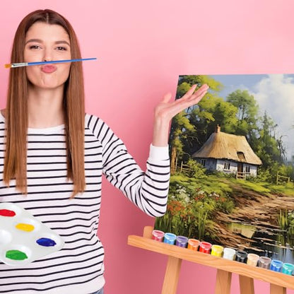 Zhanmai 72 Pcs 12 Sets Sip and Paint Kit Pre Drawn Canvas for Painting 8" x 10" Paint Party Canvas Painting Pre Printed Canvases for Party Favor DIY Virtual Adult's Date Night(Natural Scenery) - style: Natural Scenery