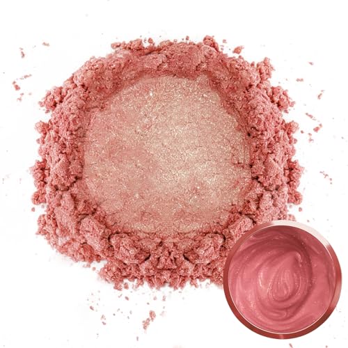 Matio Mica Powder, 1.8oz/ 50g Rose Gold Pearlescent Effect Mica Powder for Epoxy Resin Natural Color Pigment for Soap Making, Bath Bomb, Candle Dye, Resin Craft, Paint,Nails,Jewelry, Slime Pigment - color: Rose Gold
