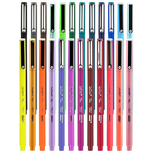 Marvy Uchida Le Pen Flex - 24 Colors - Colored Calligraphy Pens for Journaling - Quick Drying, Smudge-Proof Brush Markers for Hand Lettering, Drawing, Journals, and Planners
