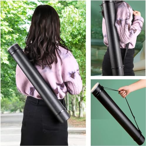 2Pack Expandable Poster Tube with Strap | Poster Storage Tubes Expand from 24.5" to 40" ,Waterproof Telescoping Blueprint Art Document Transport Carrying Tube - color: Blue
