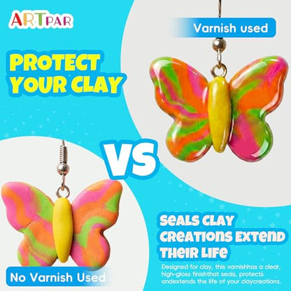 ARTPAR Air Dry Clay Glaze - 100ml Air Dry Clay Varnish ,High-Gloss Waterproof Prevents Cracking and Resists Scratches; Suitable for Polymer Clay and Pottery Ceramics, Oil Paintings, and Wood