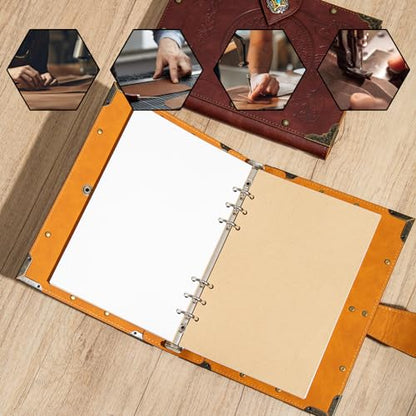 DUROTAN Refillable Leather Journal Notebook Unique A5 400 Page | For-Inspirational Gifts for Women & Men Dnd Gift Versatile Diary,Planner,Sketchbook,Scrapbook - color: 7-GrayBrown-Fantasy