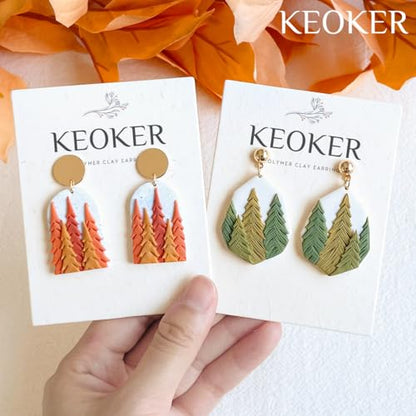 KEOKER Fall Polymer Clay Cutters for Jewelry - 7 Shapes Maple Leaves Earring Cutters - color: white A
