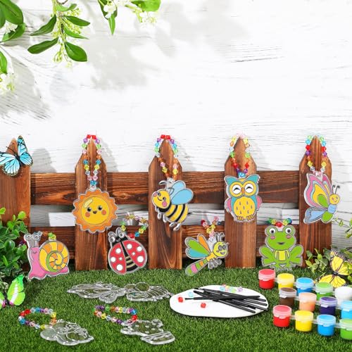 WinnerWhy 30 Sets Spring Suncatchers Window Art Kits, Vibrant DIY Sun Catchers Bulk Crafts Paint Your Own Window Ornaments for Adults Home Birthday Activity Project Decor - style: Vibrant Style