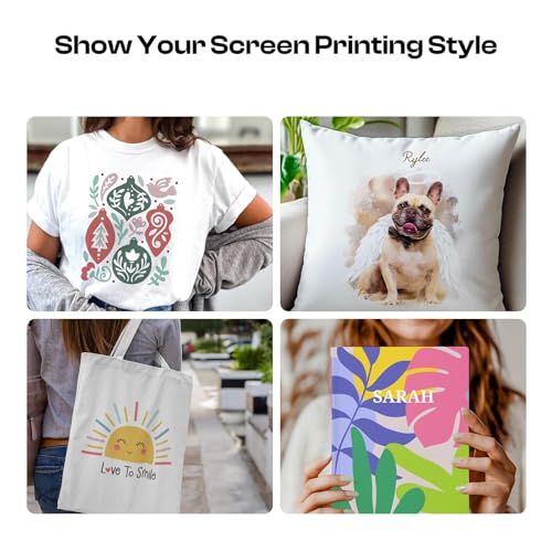 Caydo Screen Printing Frame with Screen Printing Squeegee for T-Shirts, Backpacks, Handbags DIY Printing, 8 x 10 Inch Wood Silk Screen with 110 White Mesh - size: 8 x 10 Inch