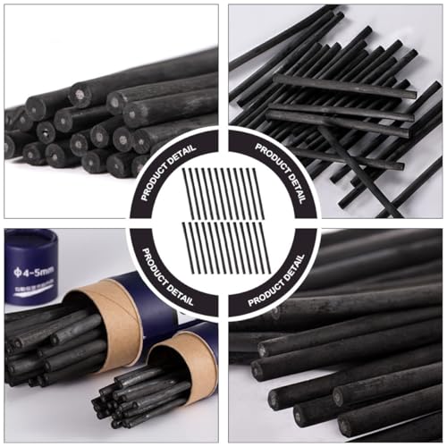 25pcs Willow Sketch Charcoal Sticks 7-9mm Drawing Supplies for Artists and Beginners, Natural Vine Charcoal Bars for Sketching, Shading, and Fine Art Drawing