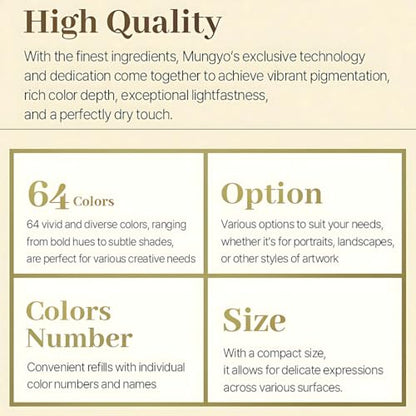 MUNGYO Soft Pastel for Artists - 32 Vibrant Colors | Professional Square Pastels for Drawing, Blending, and Shading