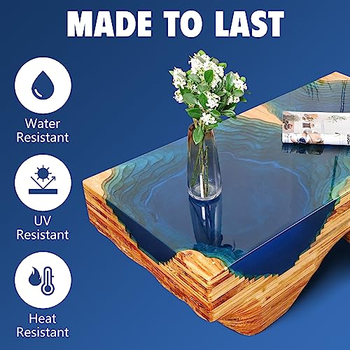 Shabebe Deep Pour Epoxy Resin 3 Gallon, 2 to 4 Inch Depth Clear Epoxy Resin Kit with Mixer, Bubble Free, Low Odor 2:1 Casting Resin for Table Top, Countertop, River Table, Wood Filler, Bar Top - size: 3 Gallon