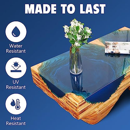 Shabebe Deep Pour Epoxy Resin 3 Gallon, 2 to 4 Inch Depth Clear Epoxy Resin Kit with Mixer, Bubble Free, Low Odor 2:1 Casting Resin for Table Top, Countertop, River Table, Wood Filler, Bar Top - size: 3 Gallon