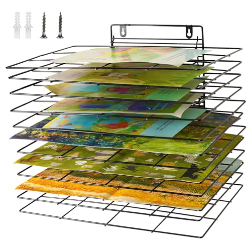Art Drying Rack for Classroom Paint Drying Rack Small Art Drying Rack Wall Art Storage Rack with 12 Removable Shelves for Classrooms and Art Studios (Black, 12 Shelves) - color: Black, size: 12 Shelves