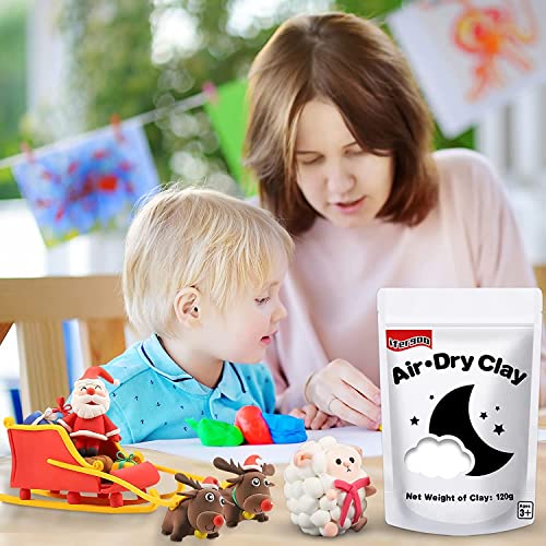 ifergoo White Air Dry Clay, Foam Magic Modeling Clay for School Art & Craft Project, Refill White Clay for Kids, Slime Supplies, Super Light & Soft, Non-Sticky, Non-Toxic, Age 3-12 Boys and Girls Gift - color: D-White Color