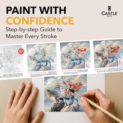 Castle Art Supplies 48 X 22ML Acrylic Paint Set | New Improved Formula | All-Inclusive Set for Beginners, Adult Artists | Quality Intense Colors | Smooth to Use on Range of Surfaces (New Improved Formula)