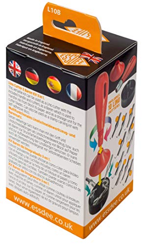 ESSDEE 3 in 1 Lino Baren Kit Cutters Styles 1 to 10, Multicoloured, 13.7 x 6.5 x 6 cm