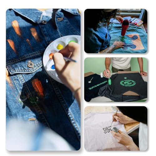 Fabric Paint Set, 12 Vibrant Colors Permanent Textile Paint (25ml/0.88oz) with Brushes & Stencils, Non-Toxic Water-Based Paint for T-Shirts, Bags & DIY Art Projects - color: 12colors