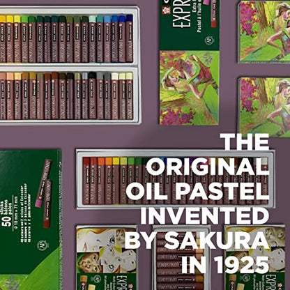 SAKURA Cray-Pas Expressionist Oil Pastel Set - Soft Oil Pastels for Artists - 12 Colors