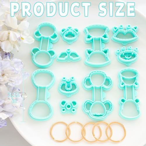 TAINSKY Animals Keychain Polymer Clay Cutter, Cute Polymer Clay Keychain Cutters, Boho Clay Cutters for Polymer Clay Jewelry, 11 Shapes Keychain Cutter, Penguin Polymer Clay Earring Cutters-A - color: Keychain -B