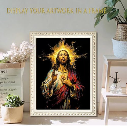 Religious Scratch Art Set for Adults, 4 Sheets Jesus Theme, 16 x 11.2 Inch Black Scratch Off Paper - style: Religious