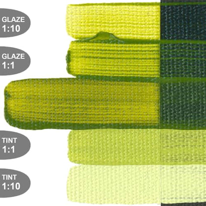 GOLDEN OPEN Slow-Drying Acrylics, Green Gold, 2 fl oz. tube, Professional Acrylic Paint, Semi-Transparent - color: Green Gold, size: 2 Fl Oz (Pack of 1)