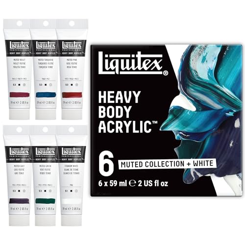 Liquitex Professional Heavy Body Acrylic Paint, 6 x 59ml (2-oz), Muted Collection + White - style: Muted Set 6 x 59ml (2-oz)