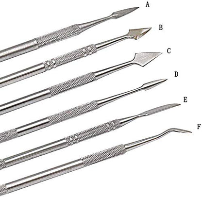 New Wax Carvers Set Double Ended Dental Wax Modeling Sculpting Tools Dental Picks Polymer Pottery Clay Carving Tool Stainless Steel 12 Pieces