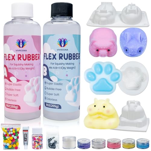 Taba Squishy Kit 16 OZ Liquid Silicone for Squishy Making Kit Fufu Squishies Making Kits Silicone Rubber DIY Decompression Gift