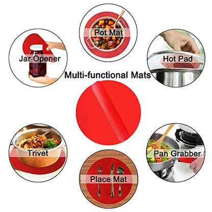 Silicone Microwave Mat 12 Inch, Non Stick Turntable Safe Baking Mat for Kitchen, Multi-Purpose Heat Resistant Oven Mat 2 Pack, BPA Free Microwave Splatter Cover (Red) - color: Red