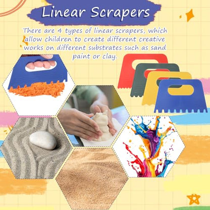 4 Pack Texture Tools for Plaster Plastic Paint Scraper Tool Art Paint Scrapers Kit Textured Art Tools Art Putty Scraper DIY Graffiti Oil Painting and Drawing Plaster Texture Tools for Texture Art on C