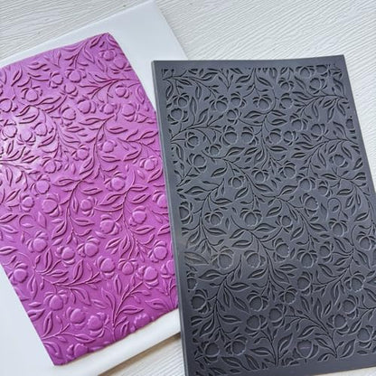 Flowers Polymer Clay Texture Sheets Mats for Polymer Clay Earrings Making Swirls Floral Texture Impressions DIY Tools for Pottery Earrings Jewelry Making DIY Craft Supply