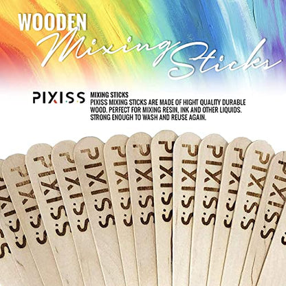 Disposable Epoxy Resin Mixing Cups with Measurements (20-Pack) Pixiss Mixing Cups for Epoxy Resin, Epoxy Mixing Containers, Epoxy Cups For Epoxy Measuring Cups - 20 Resin Mixing Sticks - size: 20 x 10-Ounce